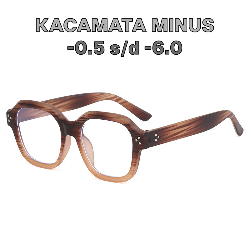 Kacamata Minus -1 Sampai -6 1084 Fashion Korea Anti Blue Light anti Radiasi Model Kotak Kacamata Bac