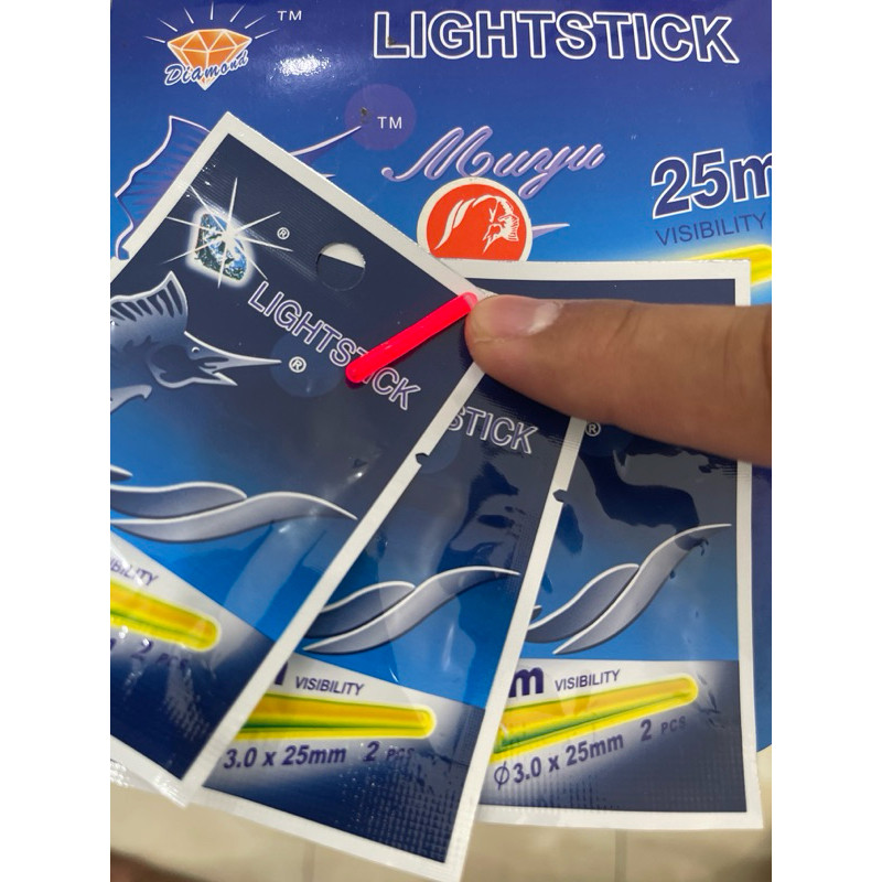 Starlight FOSFOR PANCING 1 BOX isi 50bks MERAH menarik ikan dan HIJAU lightstick LED ukuran 25/35 ME