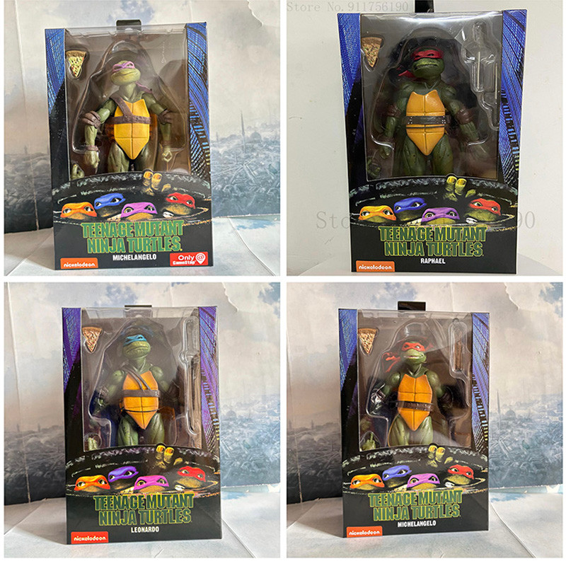 1990 Movie NECA Mutant Ninja Turtles Action Figure Raphael Donatello Michelangelo Leonardo Shredder 