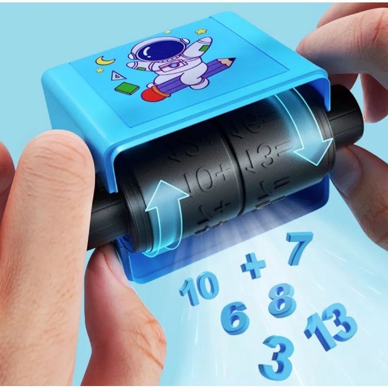 Number Teaching Roller Stamp – Stempel Soal Matematika Anak / Alat Belajar Menghitung  Alternatif ju