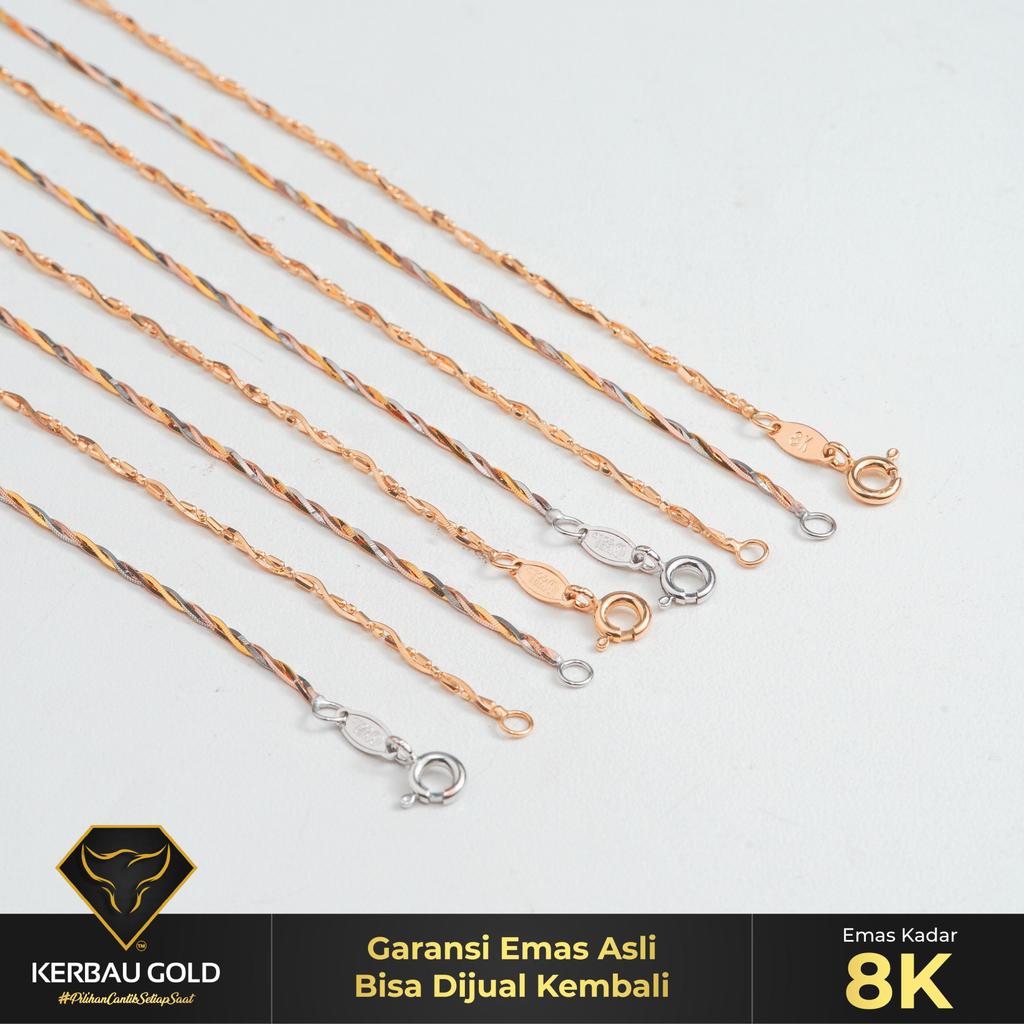 [Kerbau Gold] Gelang Emas Thalia Untir 8K - Emas Asli 100%