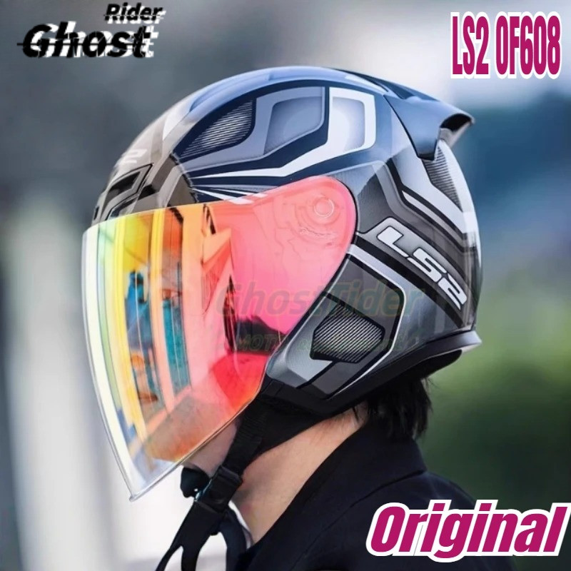 HOT Original LS2 3/4 Open Face Helmet LS2 Capacete Motorcycle Helmet OF608 Summer Jet Scooter Motobi