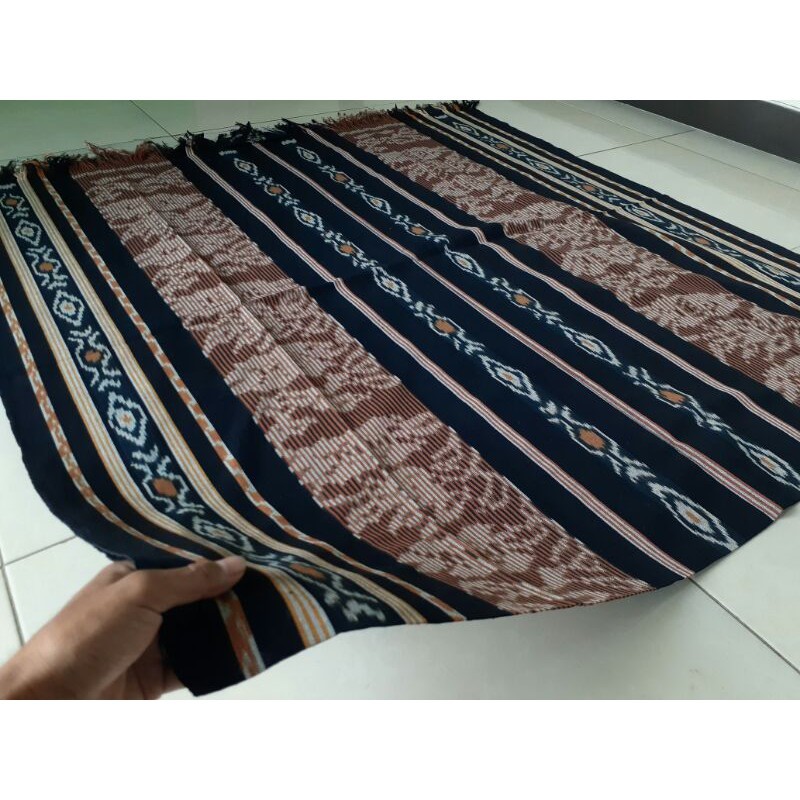 Kain Tenun Bunga Mawar Coklat Asli Katun Halus