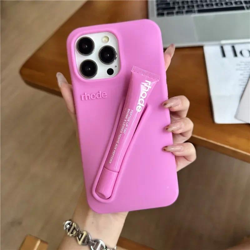 Untuk iPhone 16 12 13 14 15 11 Pro Max Plus 17 Fashion Rhode Phone Case Gray Toast Espresso Ribbon L