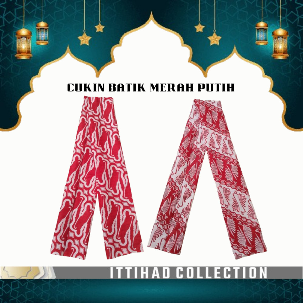 Syal Selendang Batik Merah Putih Perlengkapan Agustusan/Cukin batik merah putih/Syal merah putih bat