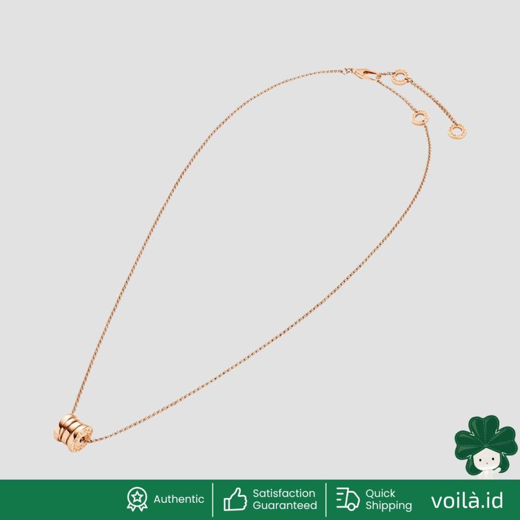B.Zero1 Necklace with Chain and Round Mini Pendant in 18 kt Rose Gold