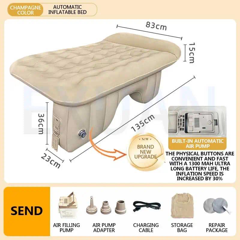 Car Mounted Automatic Inflatable Bed Car SUV Rear Exhaust Cushion Bed Camping Travel Bed Inflatable 