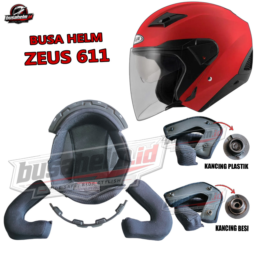 Busa Helm Zeus 611 611C ZS 611 Modular Fullset | Busa Dalam Helm Zeus 611 Size S M L | Custom | Spon