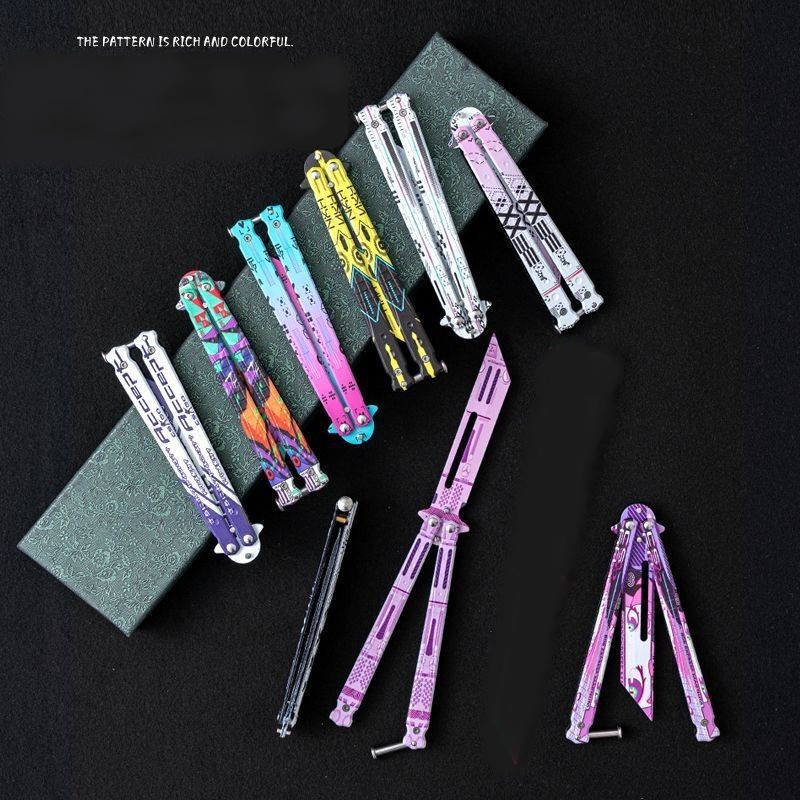 CS Go - Tanto Butterfly Knife - Pisau Mainan Lipat Tumpul Stainless Steel - Valorant - Anime