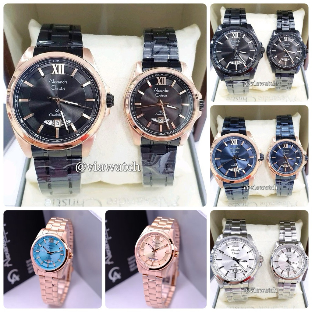 FREE BOX ac 8659 Jam Tangan Couple Alexandre Christie Ac8659 Ac 8659 REELMART22