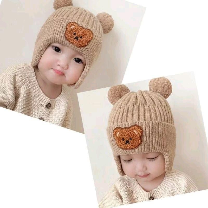 Kupluk Bayi Newborn Bear Korea / Ciput Bayi Beruang Laki Laki Perempuan 0 -10 bulan