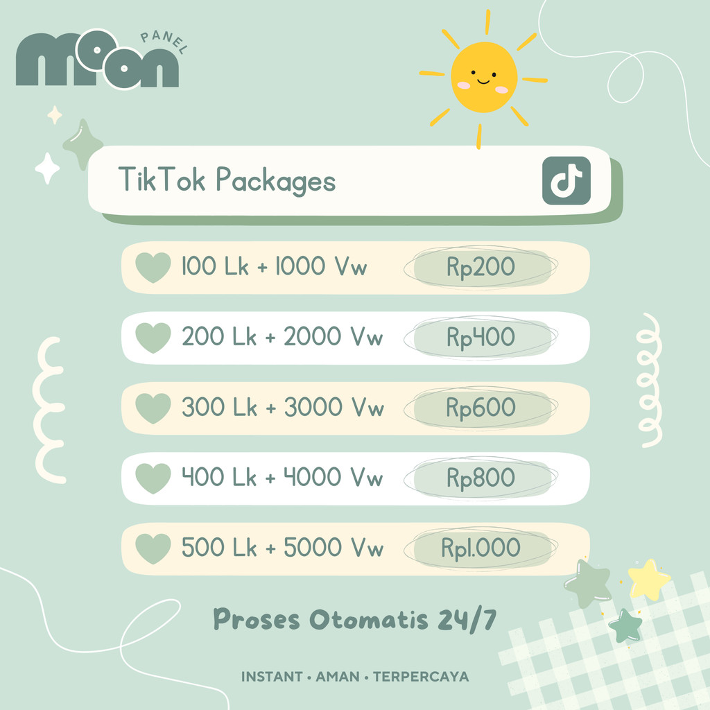 MOONPANEL – Paket Tiktok Like dan View Tiktok Permanen Tiktok Like View Bergaransi Real Mix Worldwid