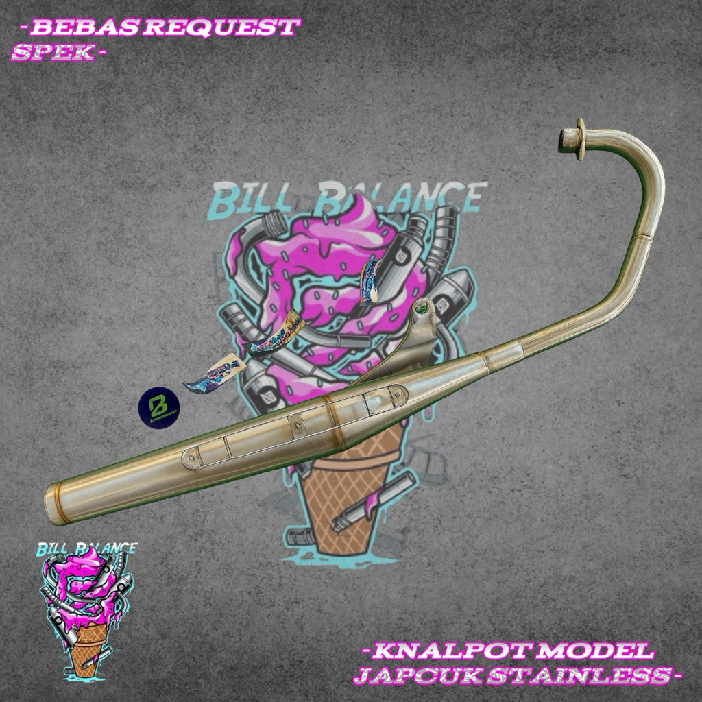 Knalpot Standar Racing 125J 125j Stainless CB125 CB100 GL100 GL125 suara bass plor klokor suara ktm