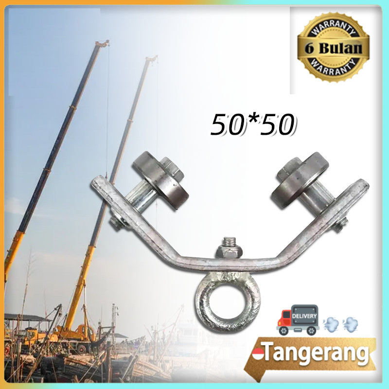 Katrol Gantung Troli Hoist Takel / Katrol Suspensi Kabel Trolley Troley Hanger