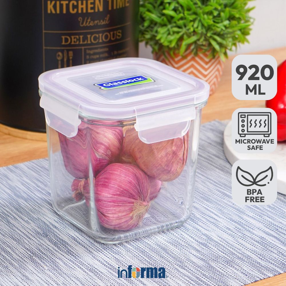 Informa Glasslock 920 ml Basic Wadah Makanan Tall - Ungu Food Container Kotak Makan Food Grade Serba