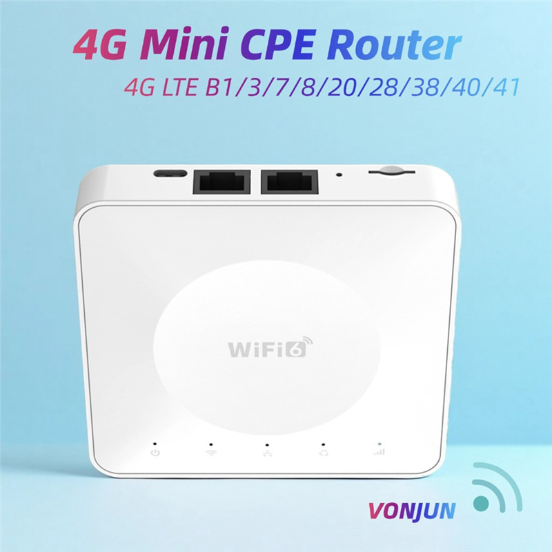 4G LTE CPE Router 4G LTE Wifi 6 Router SIM Card Modem Support 32 Device Connections Wifi Signal Boos