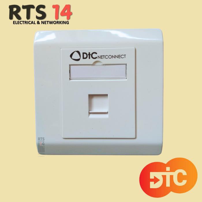 Faceplate 1 Hole DTC British with Shutter - 2102301 - Outlet Data 1 Hole Port DTC - FACEPLATE by Jos