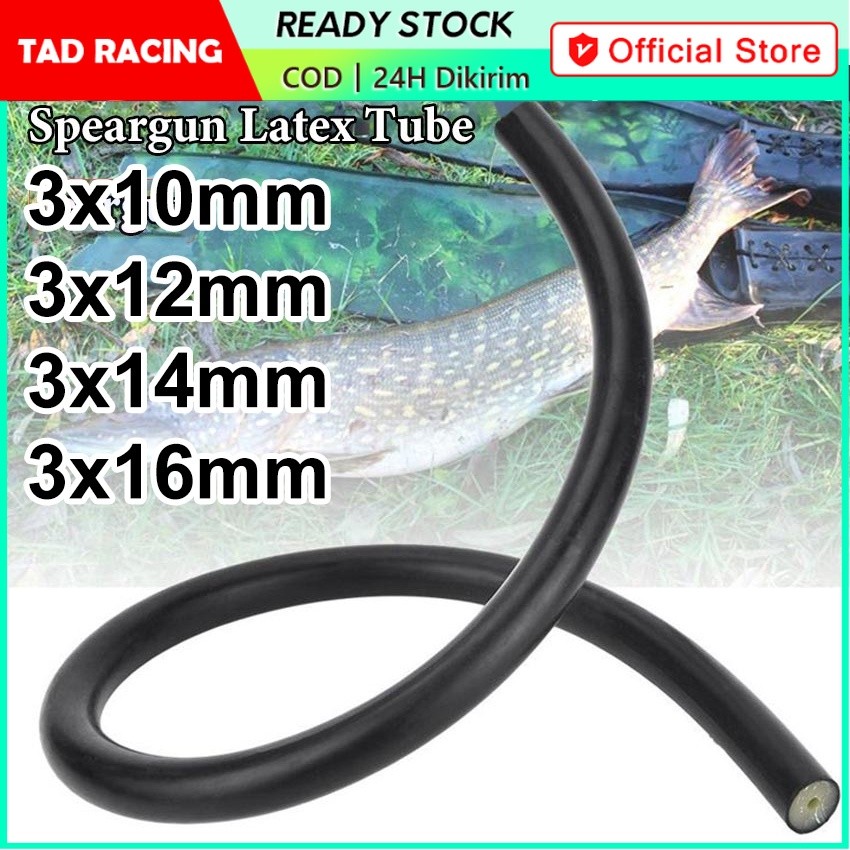 1Meter Rubber Speargun 10mm/12mm/14mm/16mm Karet Tembak Panah Ster Ikan Spearfishing Latex - Karet S