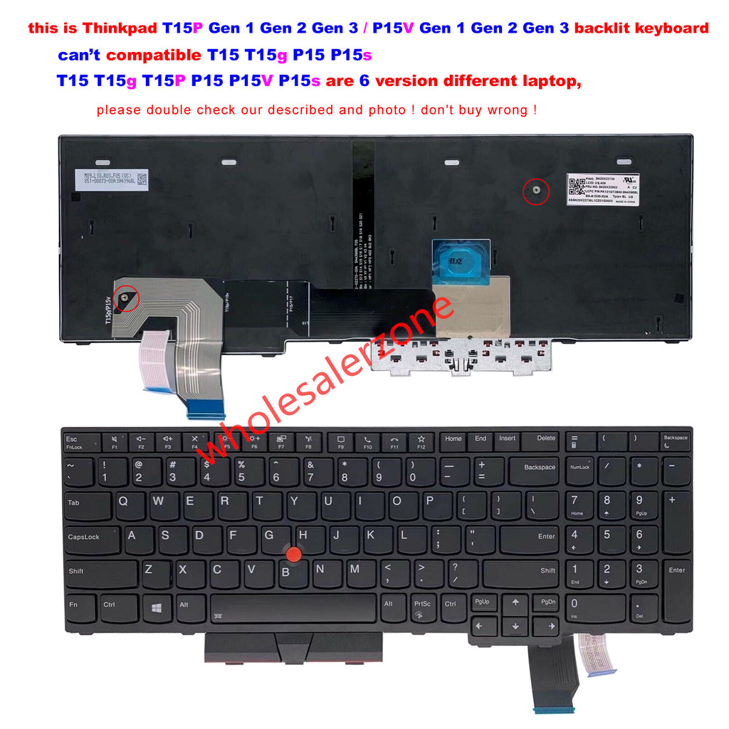 New Backlit Keyboard For IBM lenovo Thinkpad T15P Gen 1 Gen 2 Gen 3,P15V Gen 1 Gen 2 Gen 3 5N20X2295