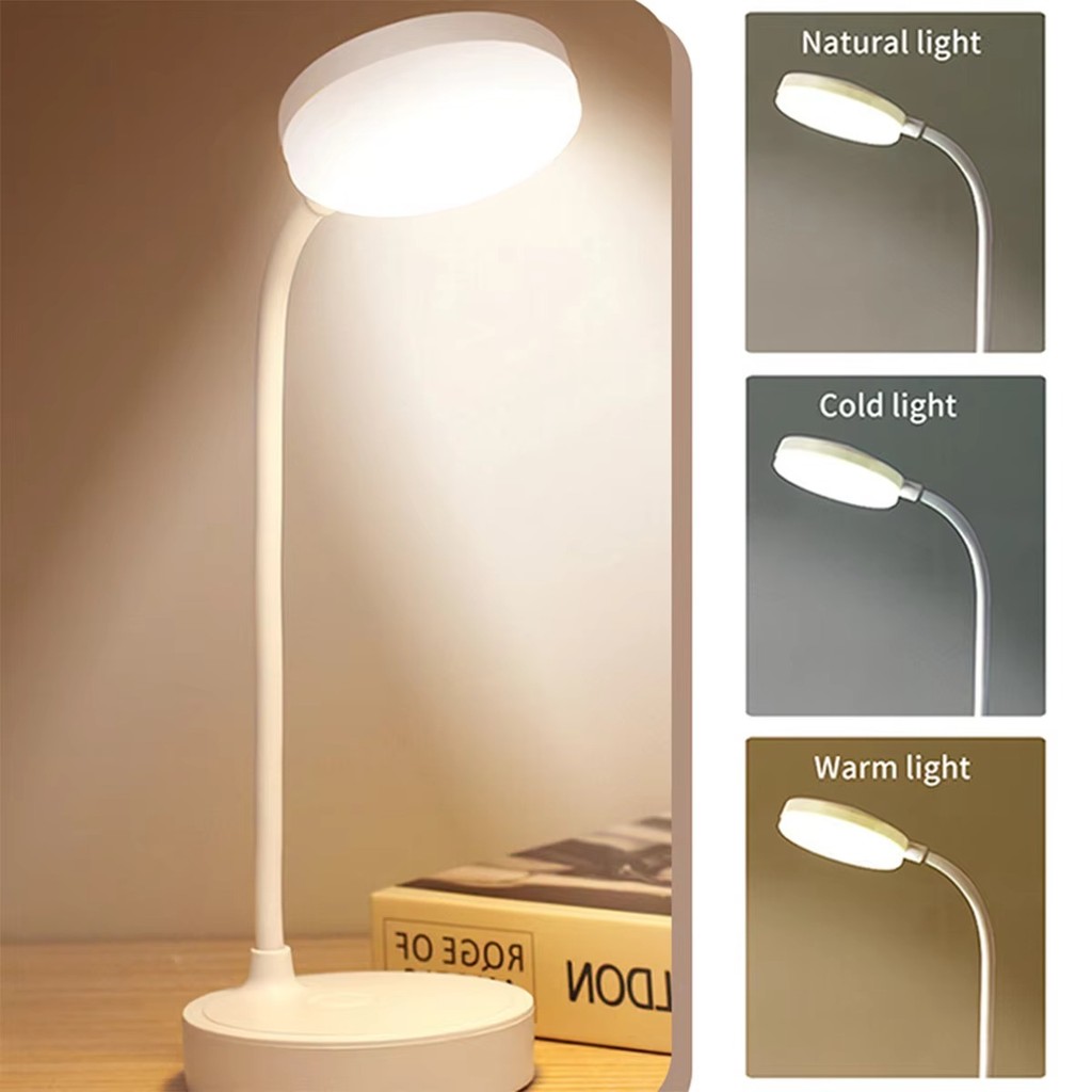 Portable LED Desk Lamp USB Plug in Table Light Support 3 Color Stepless mming Eye Protection Bedroom
