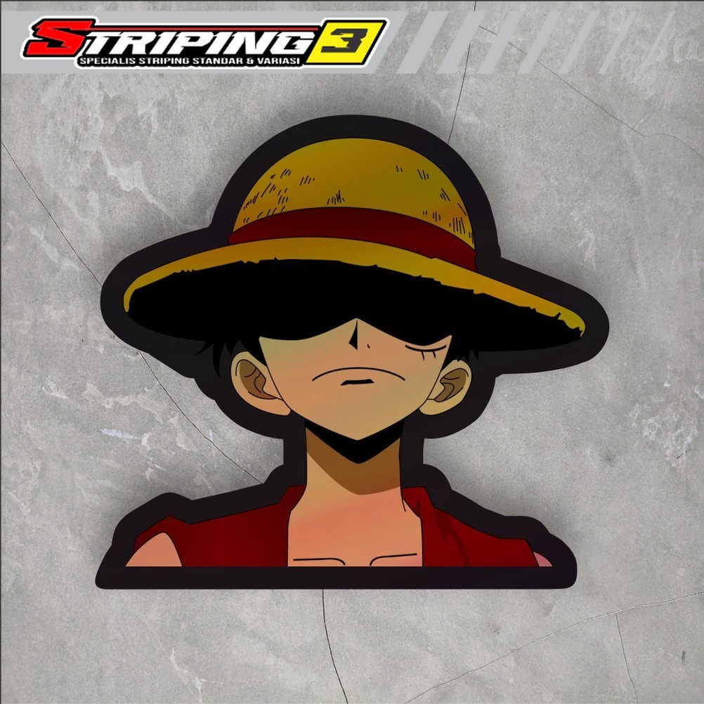 Sticker Hologram One Piece Monkey D Luffy | Sticker Case laptop & hp ukuran 7 cm