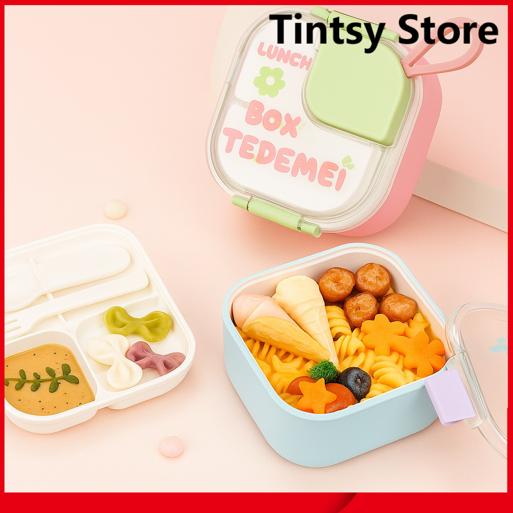 Lunch Box 2 Sekat Kotak Makan Bekal Portable Serbaguna Anti Tumpah