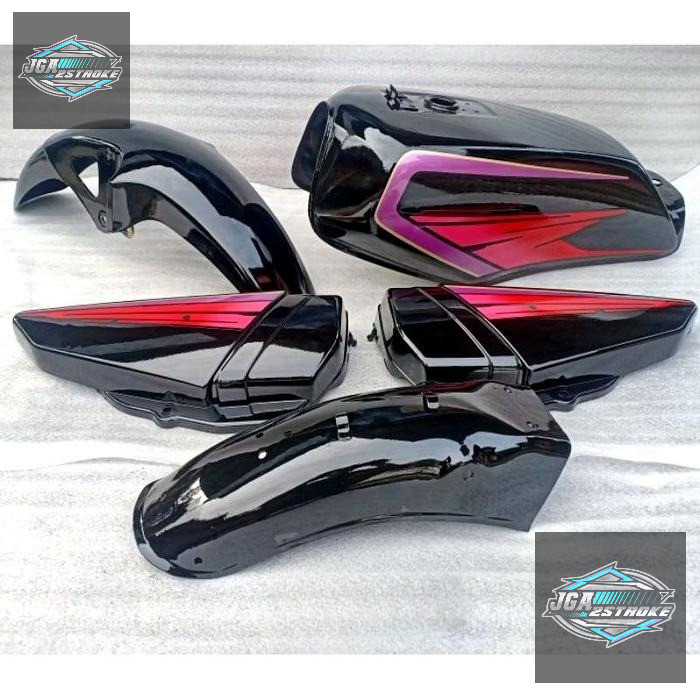 BODY SET TANGKI YAMAHA RX KING BODI FULLSET RX KING COBRA AKHIR TAHUN 1995 WARNA HITAM MERAH