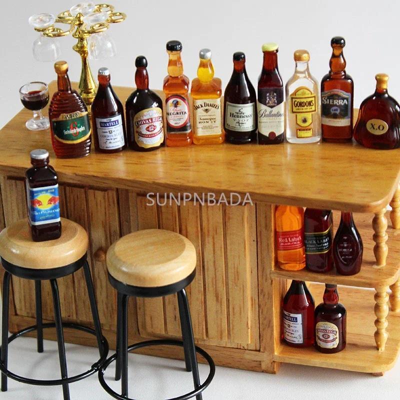 1/6 Scale Miniature Dollhouse Wine Mini Whisky Bottle Drinks Pretend Play Kitchen Food for BJD Doll 
