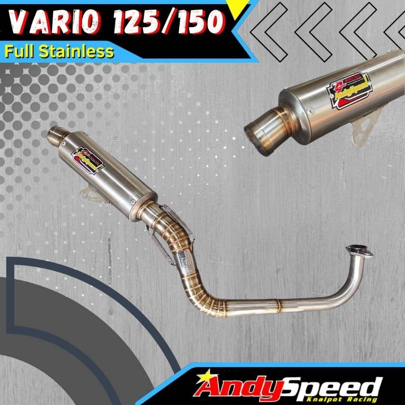knalpot BRONG HONDA VARIO 125/150 old dan new full stainless andy speed
