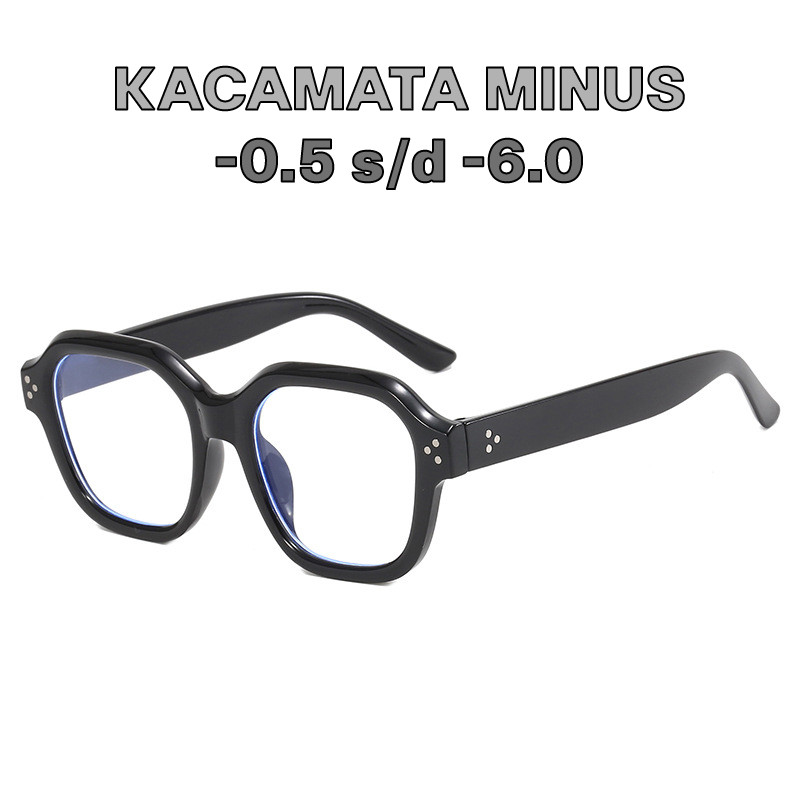 Kacamata Minus -1 Sampai -6 1084 Fashion Korea Anti Blue Light anti Radiasi Model Kotak Kacamata Bac