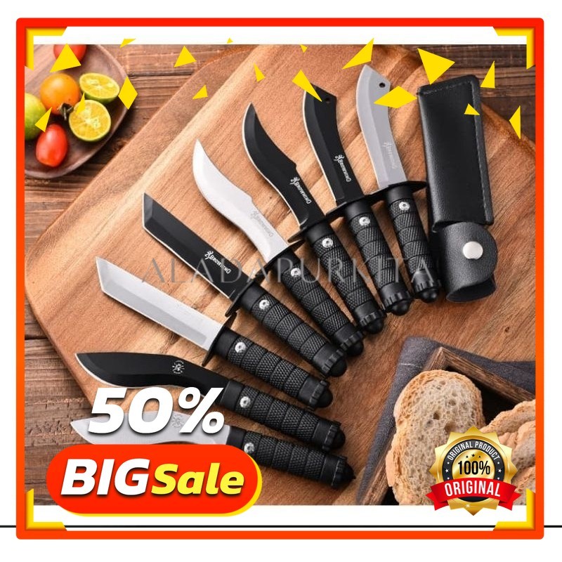 Pisau Browning lengkung Pisau Gunung Pisau Camping Pisau daging with Sarung