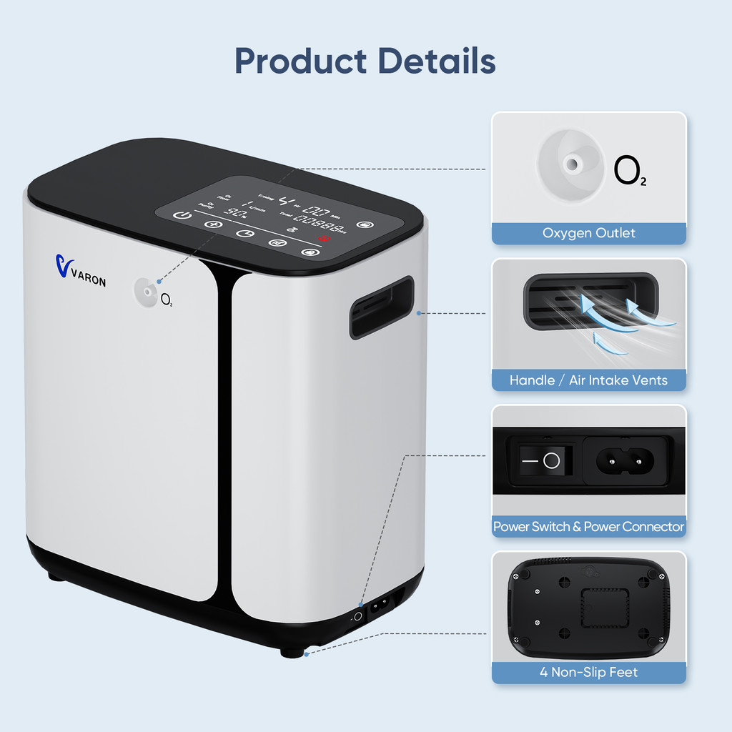 Kirim 24 Jam Konsentrator Oksigen Rumah Portable Mesin Oksigen Terapi Pernapasan, Alat Oksigen untuk