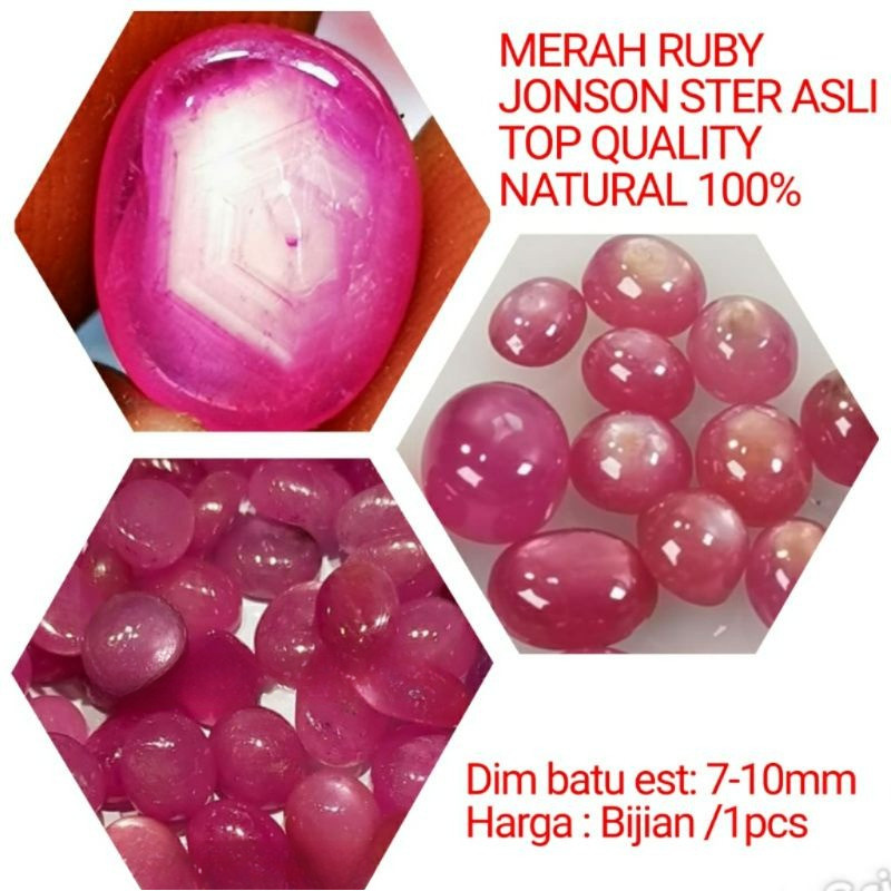 BATU PERMATA MERAH RUBY JHONSON ASLI NATURAL 100%