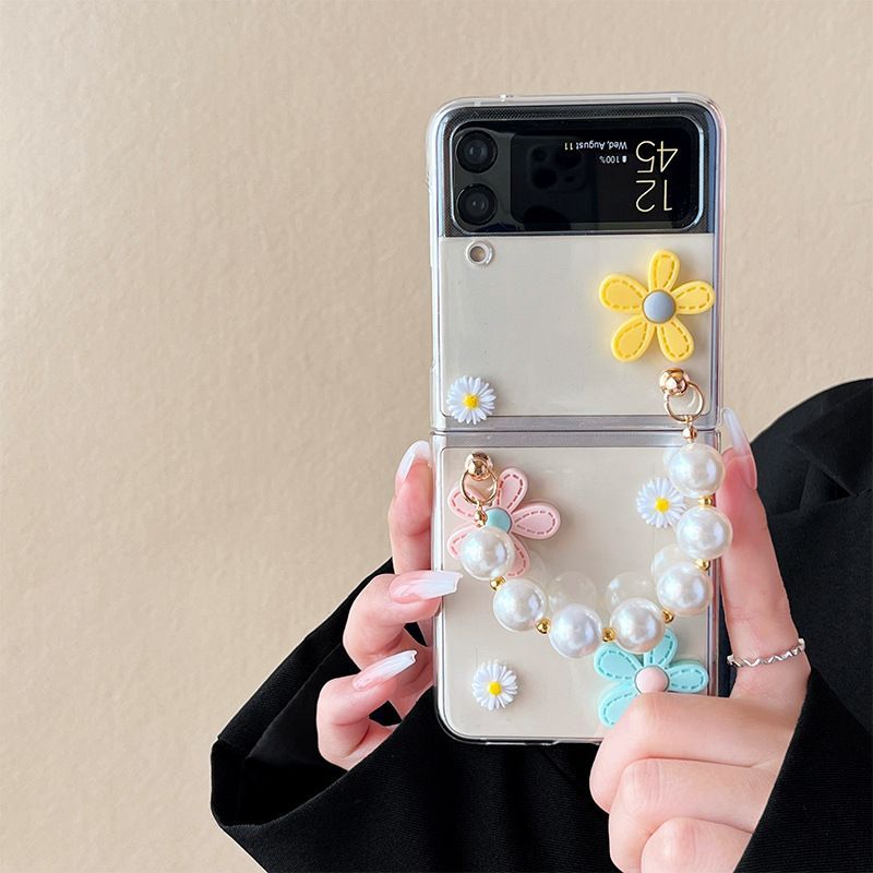 case z flip 4 fashion flower mobile phone case samsung galaxy z flip drop protection