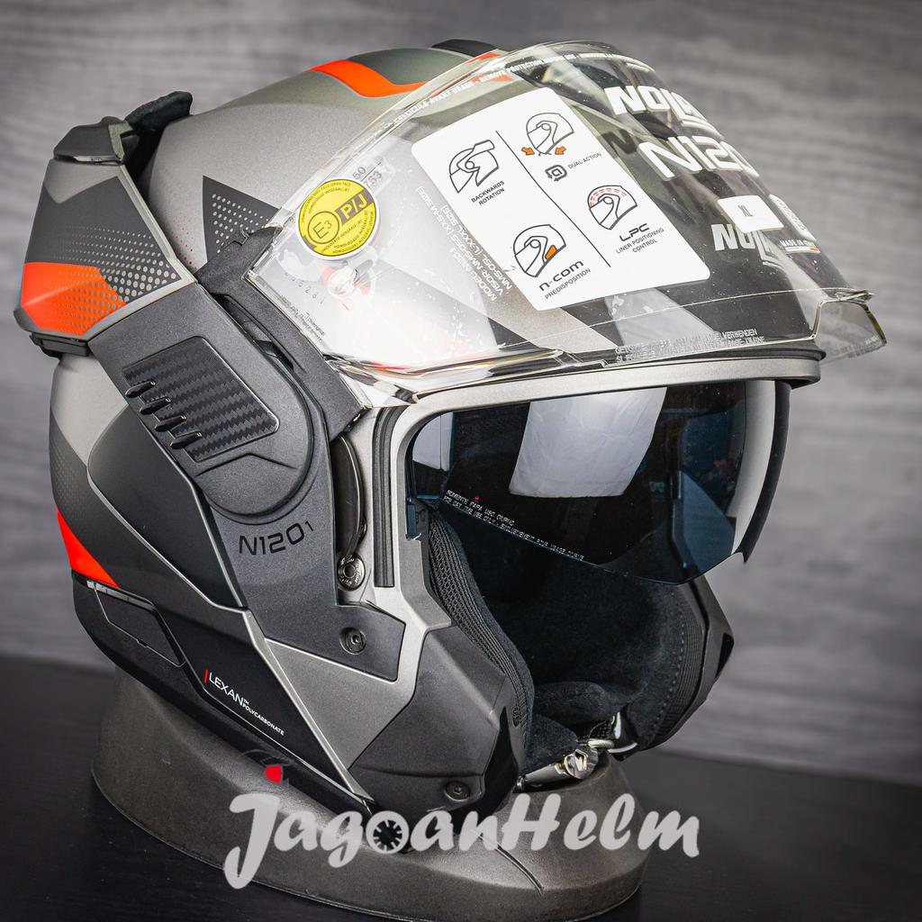 NOLAN HELM N1201 CICLONE 364 | MATT BLACK RED | N120-1 MODULAR FLIP BACK FULL FACE