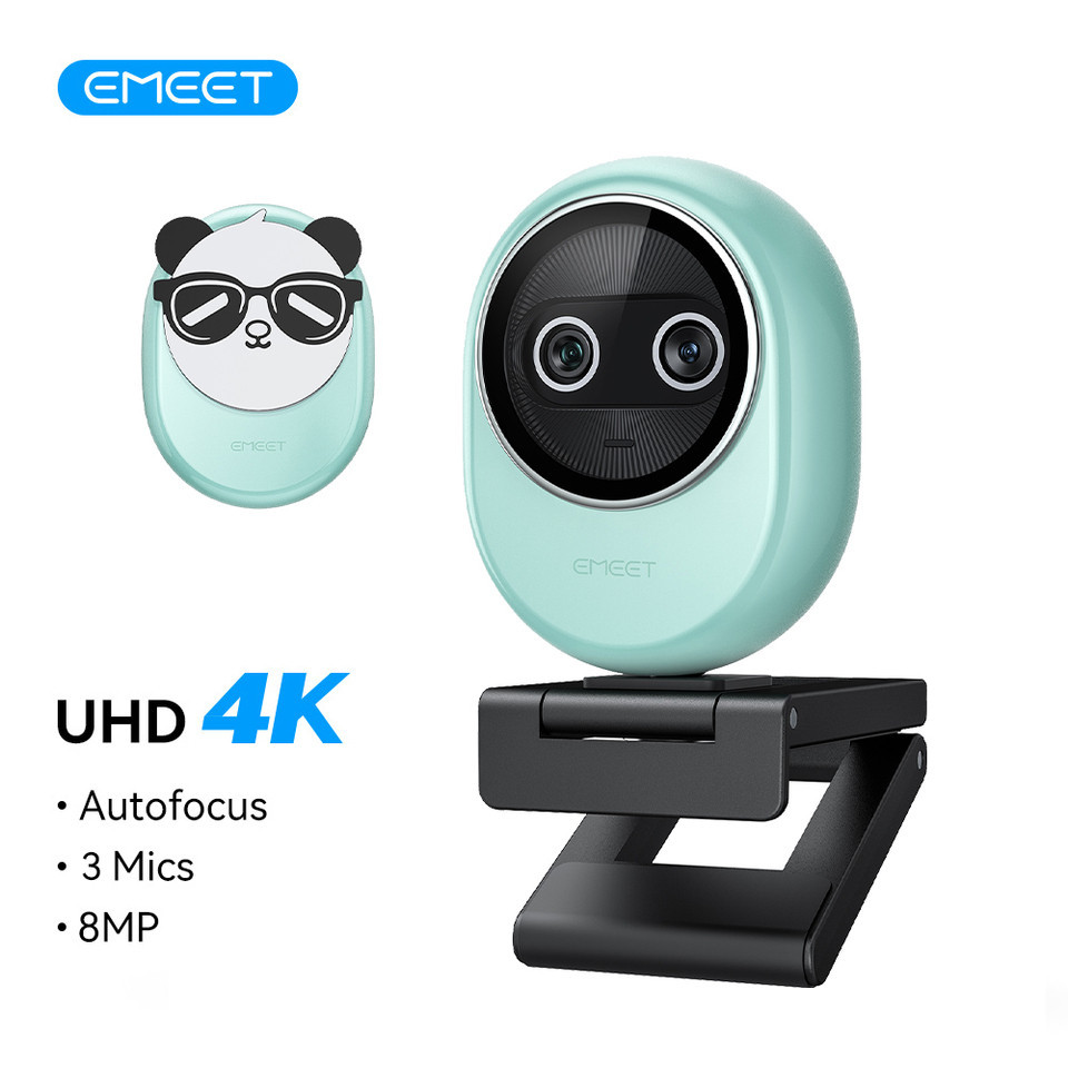 EMEET Piko Webcam 4K Dual Kamera dengan AI Autofocus & 3 Mikrofon
