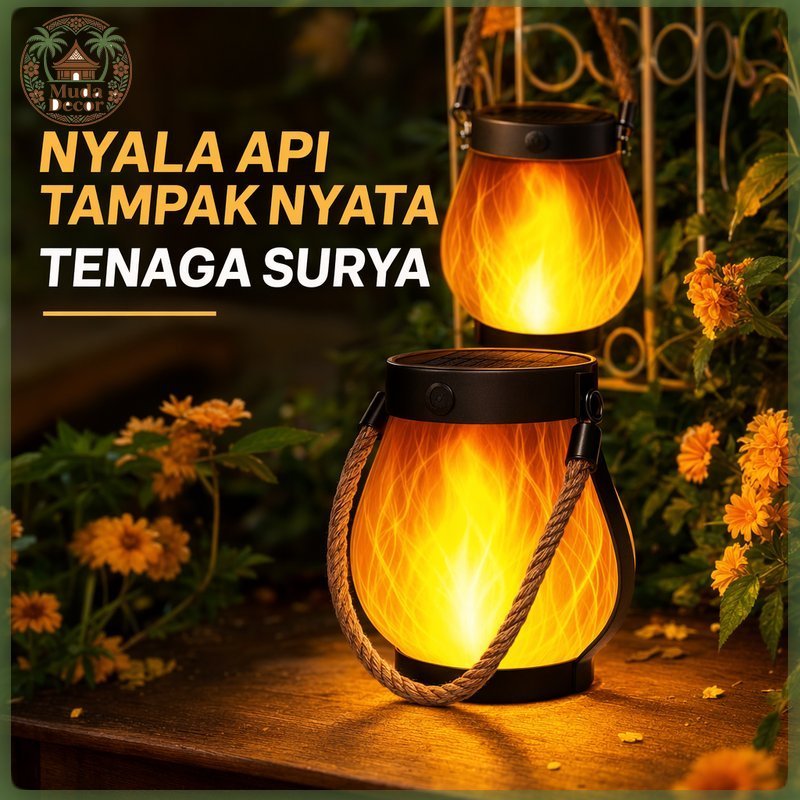 lampu api tenaga surya usb anti air lampu taman outdoor efek api lampu camping dekorasi