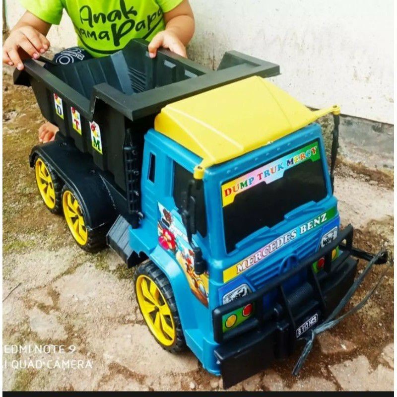 BLASFAS Mainan mobil truk pasir jumbo super besar dump truck panjang 48cm ada
