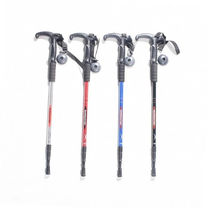 Trekking Pole Haoyang Handle T - Tongkat Gunung Pendaki Haoyang - Tongkat Hiking - Bengkok Hitam