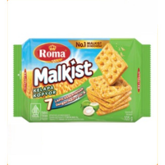 Roma Malkist Kelapa Kopyor 105gr | Biskuit Crackers Rasa Kelapa Kopyor Segar --