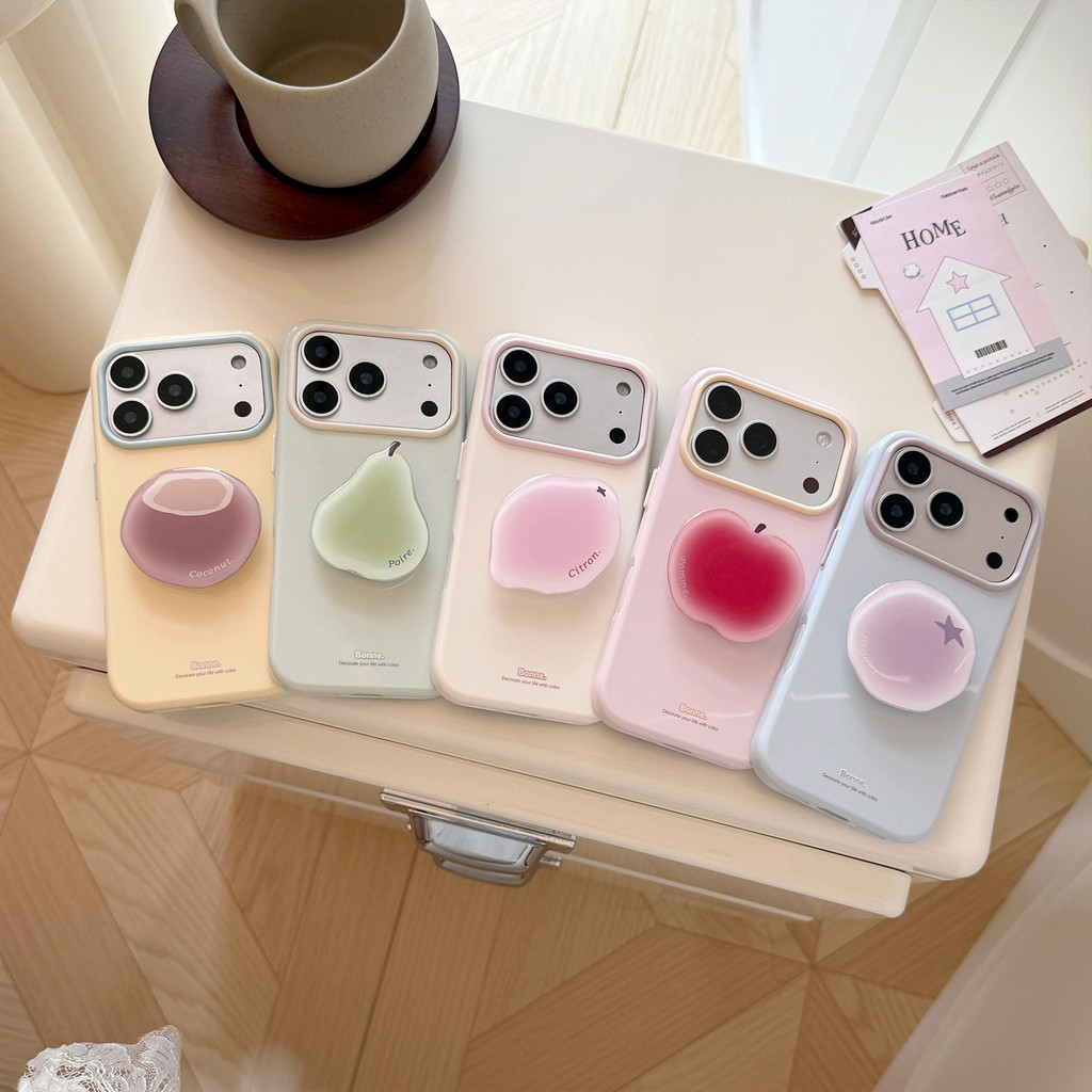 Korean vibes aesthetic case iphone 17 pro max pear apple 16 promax fruit stand 15 pro iphone case