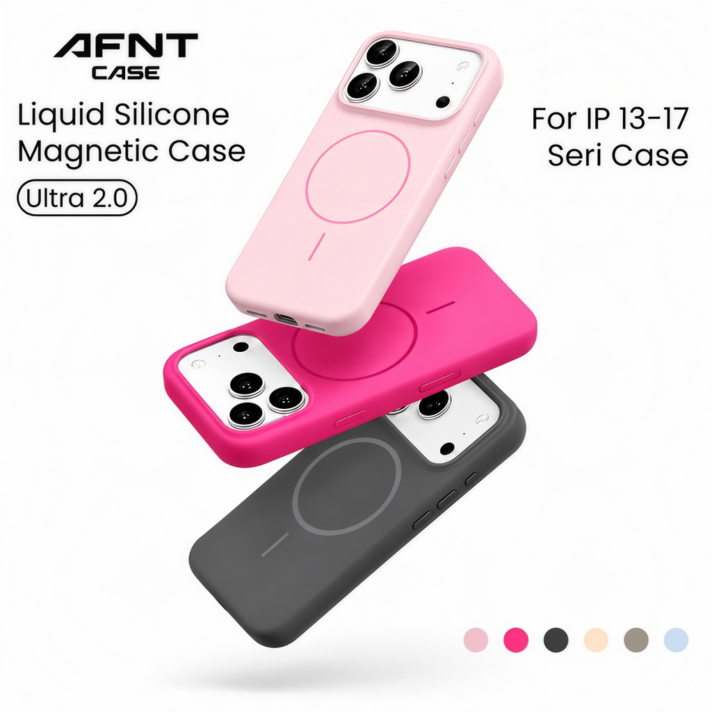 AFNT Silica Bumper Magnetic Bludru Phone Case for IPhone 13 14 15 16 17 Pro Pro Max14/15plus Ultra 2