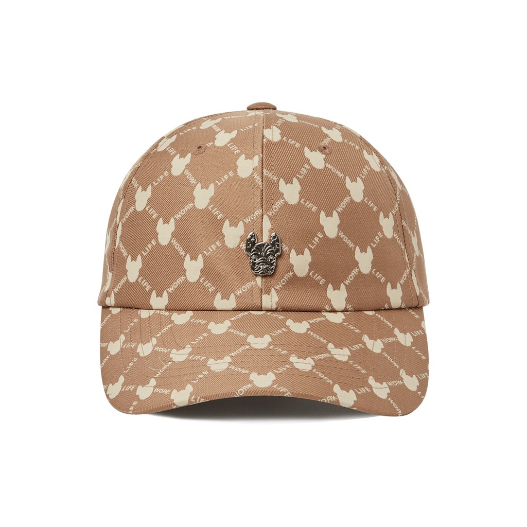 LIFEWORK - Metal Icon Ladokgram Soft Ball Cap Pattern Beige - Topi Acc Bermotif Beige Unisex