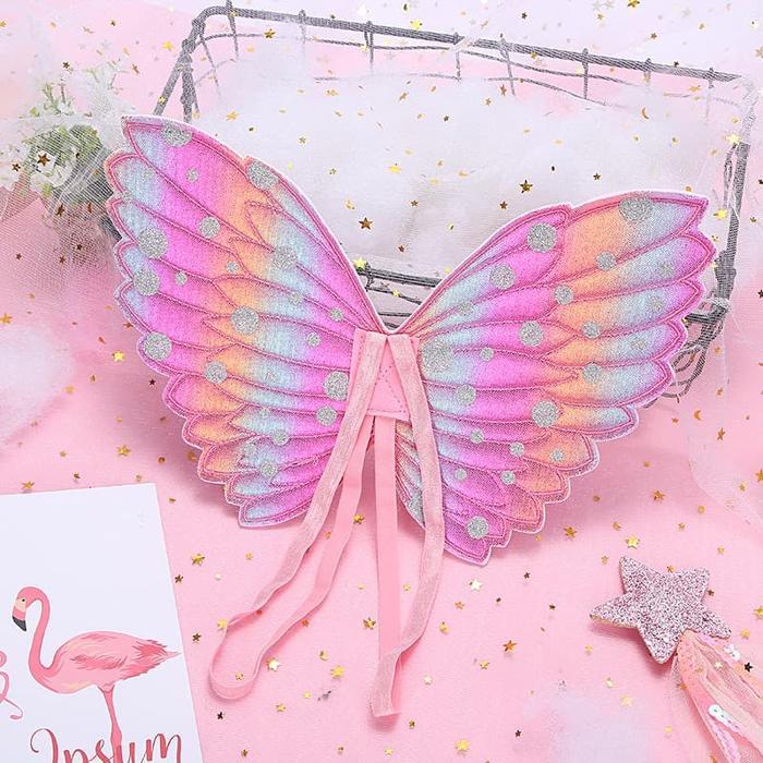 Fairy wing angel wing halloween kostum anak sayap peri sayap kupu kupu - Dark Pink  Original