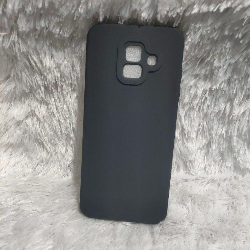 Hard Case Candy Macaron Samsung A6 2018 / J6 2018 Softcase Full Silicon Macaron Liquid Full Hitam