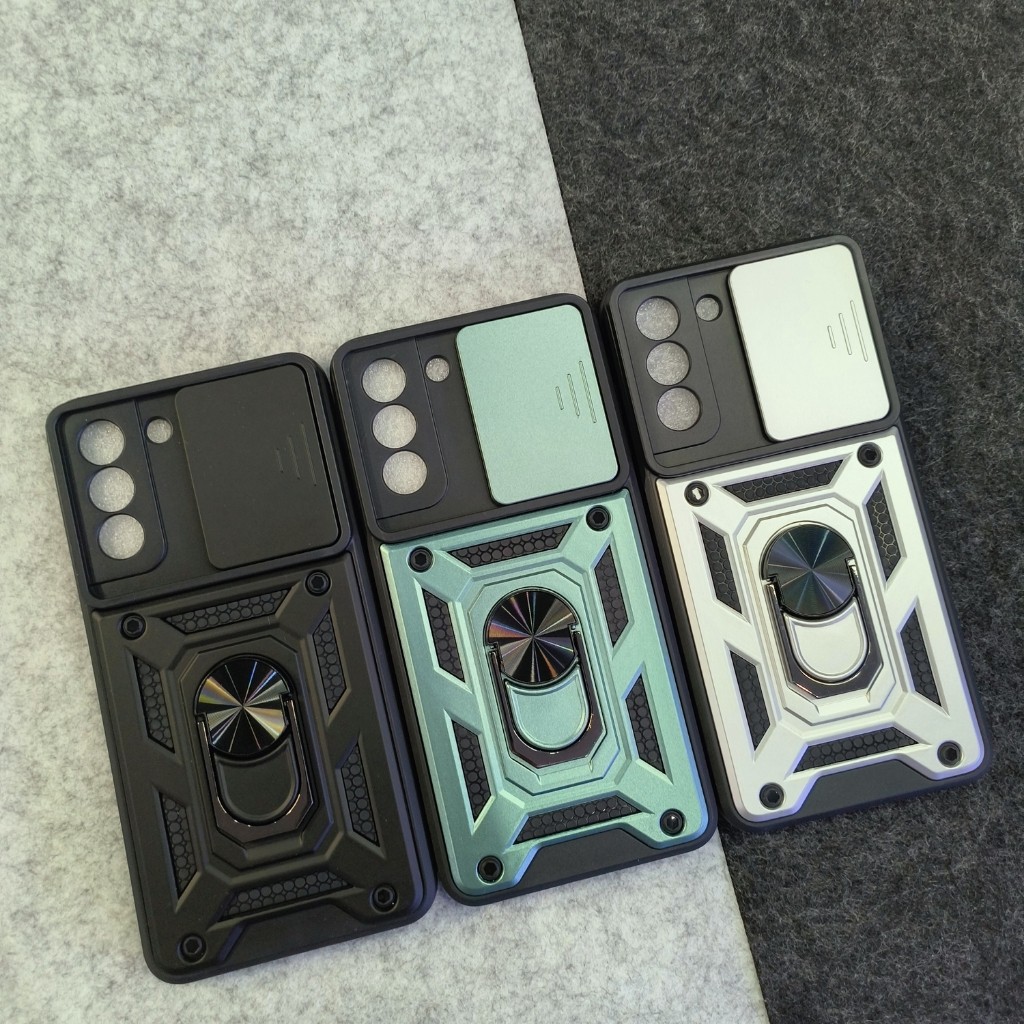 Samsung S21FE - S21 FE - SGFlip Army Ring Flip Lens Armor Case