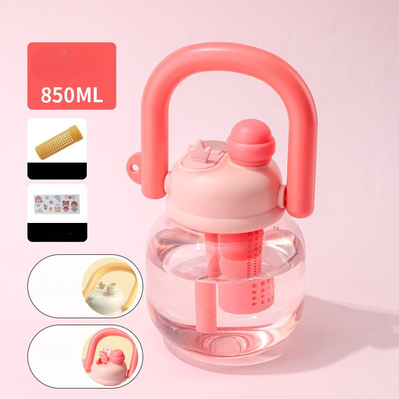 GROWSIR Botol Minum Infuser Buah BPA FREE 850ml Anti Tumpah | Tumbler Lucu Anak Dewasa Sedotan