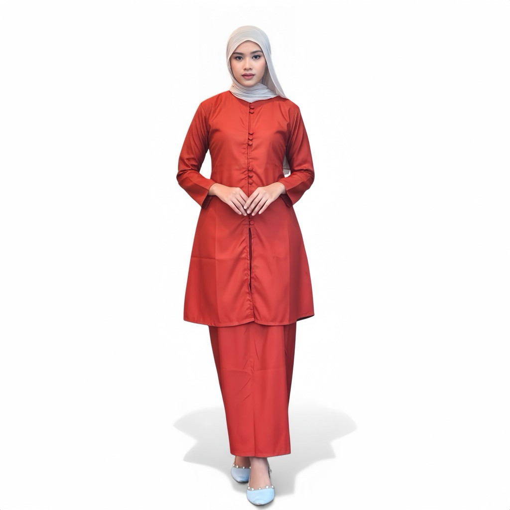 Dkhayru - Lyoraa Stelan Kurung Melayu Polos Terbaru Set Kurung Malay Remaja Stelan Rok Baju Kurung G