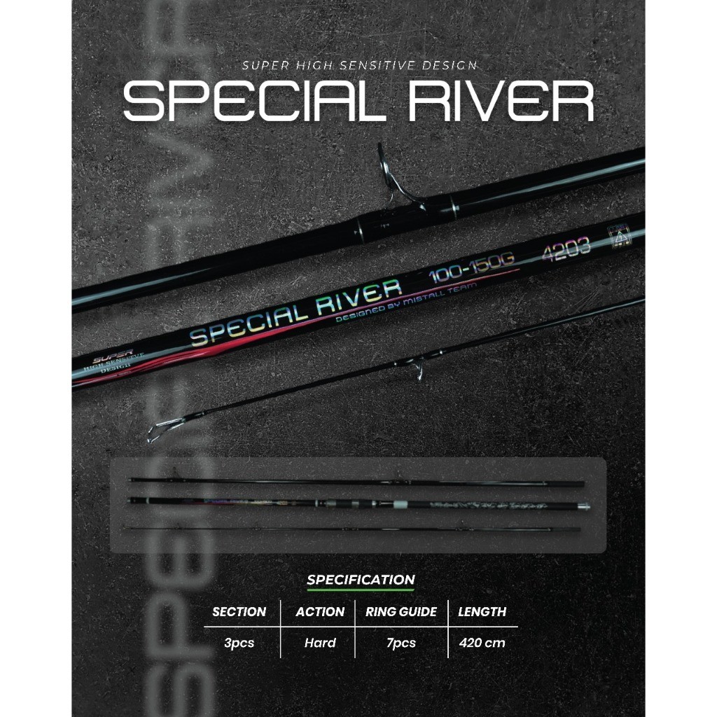 Joran Pancing Special River 420 sambung 3 kuat carbon
