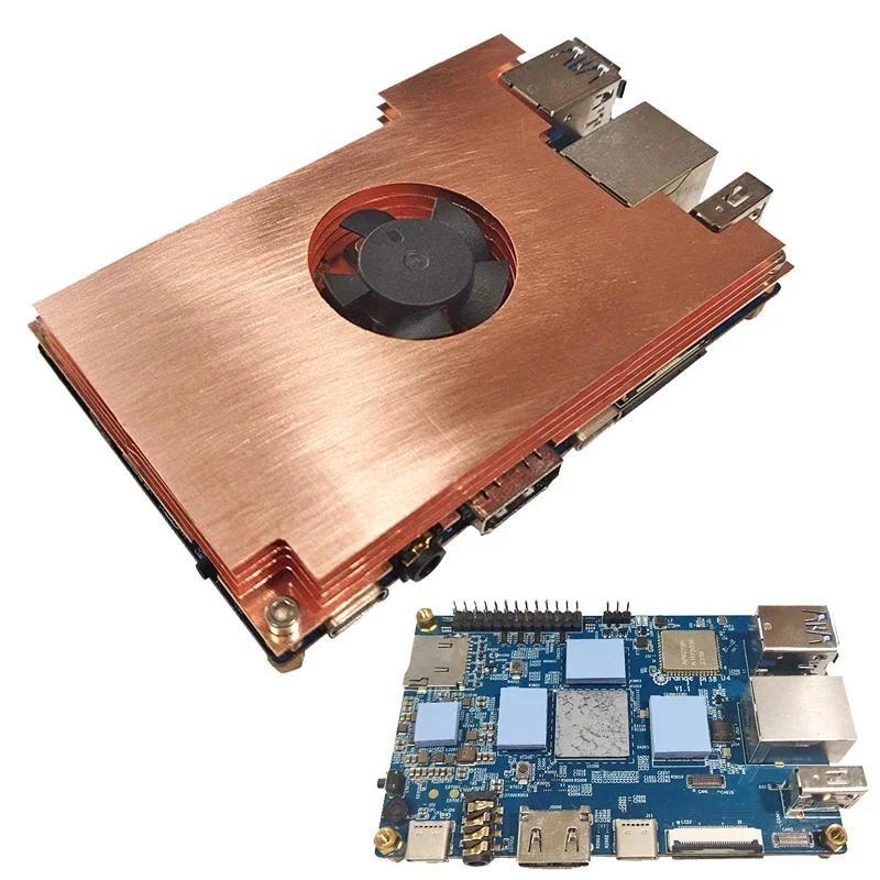 Orange Pi 5 Copper Case with Fan Active Cooling Raator with Heatsink Metal Shell for Orange Pi 5 / 5